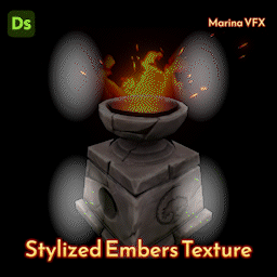 Animated progression showing the stylized embers texture being built from the initial soft circle to the final texture