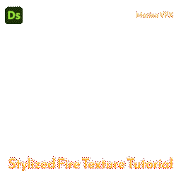 Animated progression showing the stylized fire texture being built from the initial noise patterns to the final texture